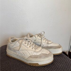 Reebok Off-White and Tan Sneakers